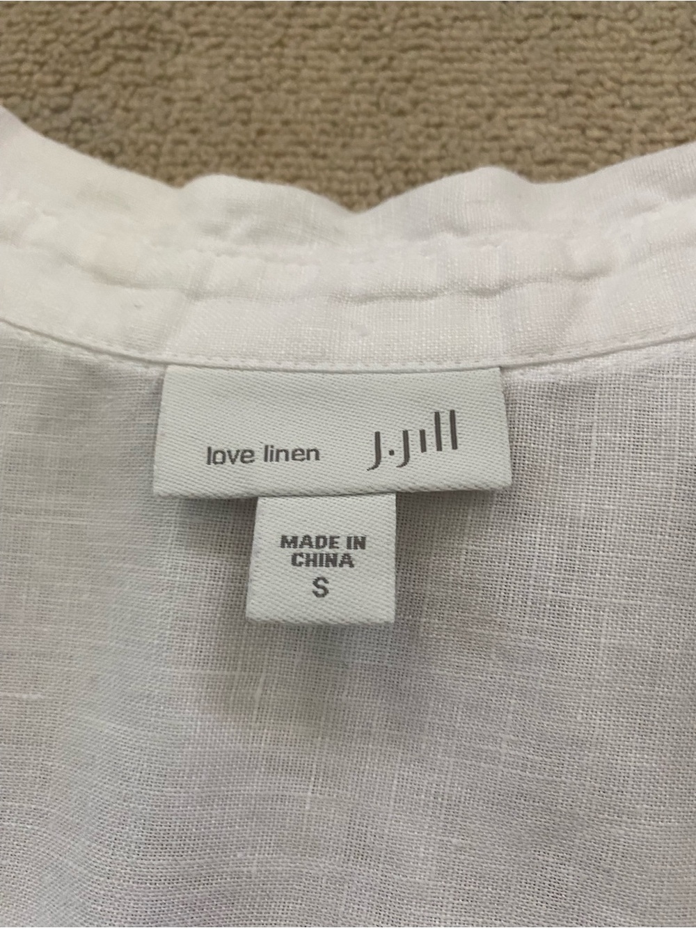 J. Jill Love Linen Peplum Button Down Tunic White Small Mother of Pearl Buttons - Picture 8 of 10